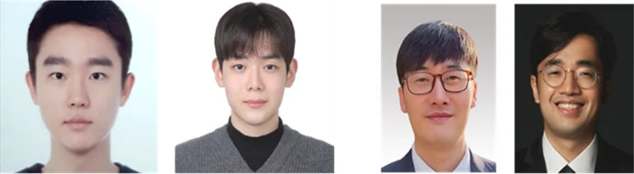 개발 연구진 : (좌측부터) 이준혁 연구원, 김해민 연구원, 박제영 교수, 오동엽 교수